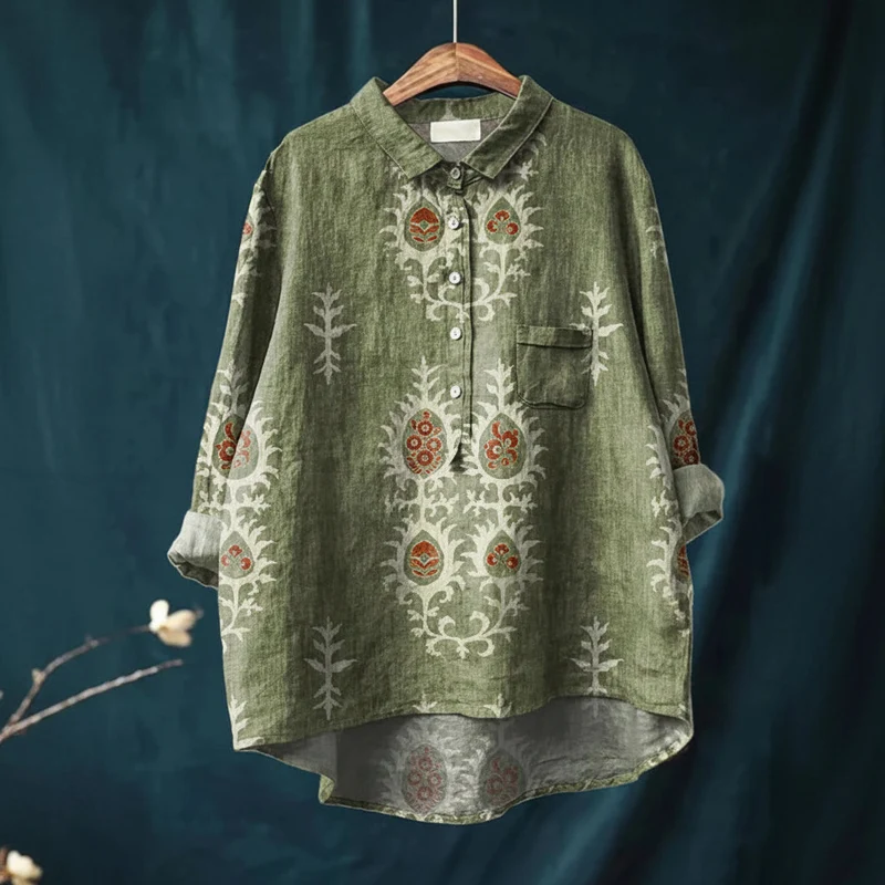 Amita | Vintage-Bluse mit Blumenmuster – Bluse Damen