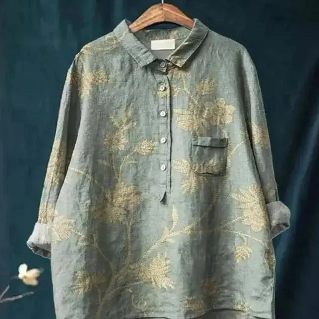 Amita | Vintage-Bluse mit Blumenmuster – Bluse Damen