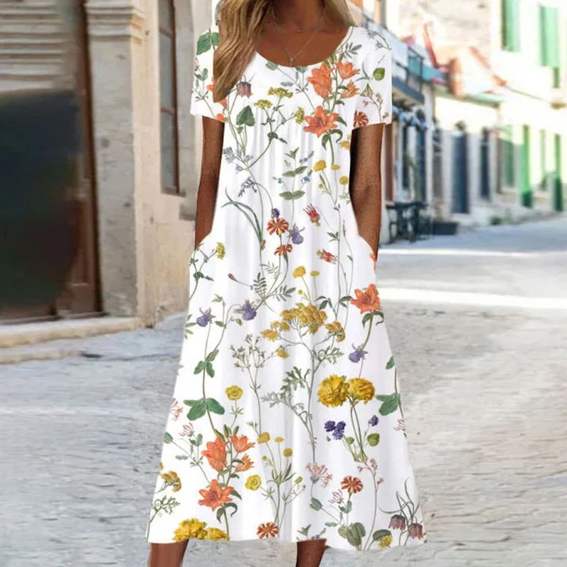 Yolanda Blumiges Sommerkleid mit Bauchabdeckung | S–3XL