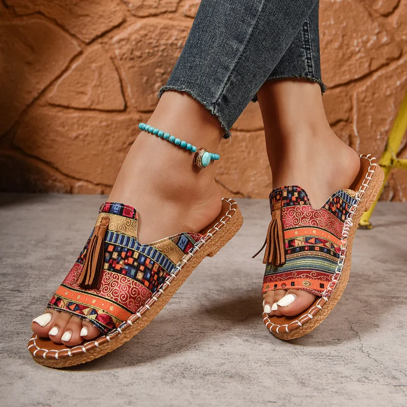 Margaret – Sandalen Mit Quasten im Bohemian Stil