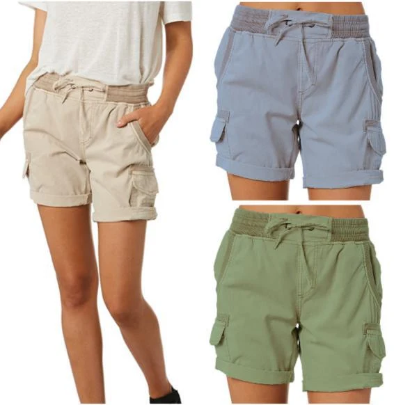 Audria – Kurzhosen mit hoher Taille Kordelzug und Cargotaschen