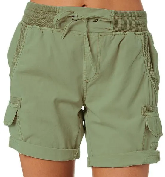 Audria – Kurzhosen mit hoher Taille Kordelzug und Cargotaschen