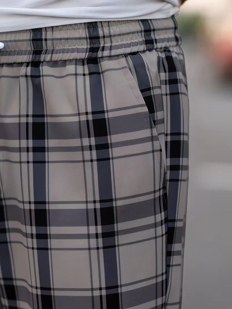 Idriz – Karierte Hose Mit Elastischem Bund