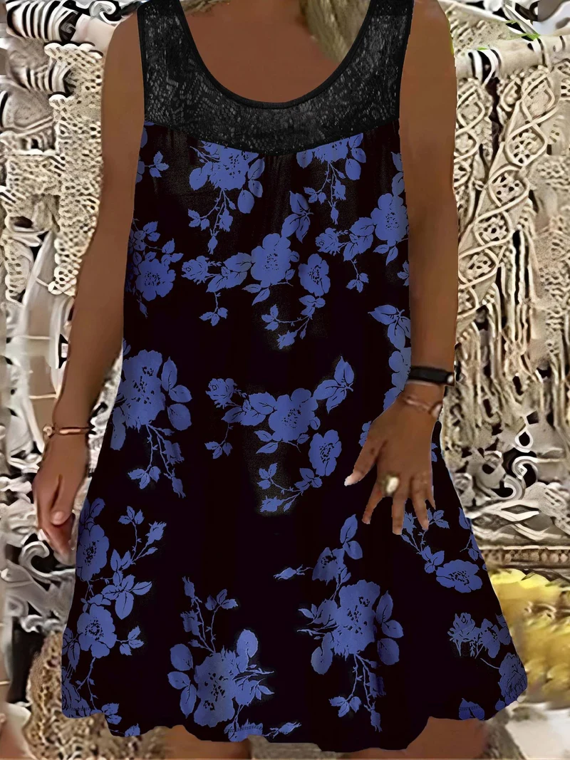 Samudri - Lockeres Armelloses Maxi Kleid Mit Rundhalsausschnitt