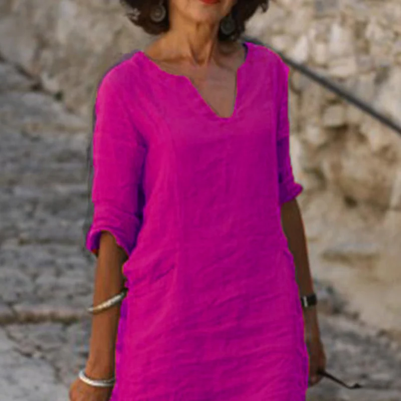 Elvy Sommerkleid mit V-Ausschnitt – Elegant & Figurschmeichelnd