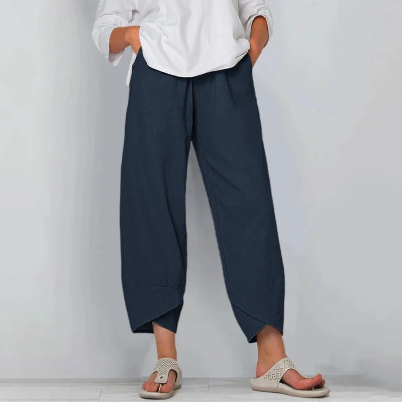 Netha Leinenhose Damen – Mühelose Wide-Leg-Hose