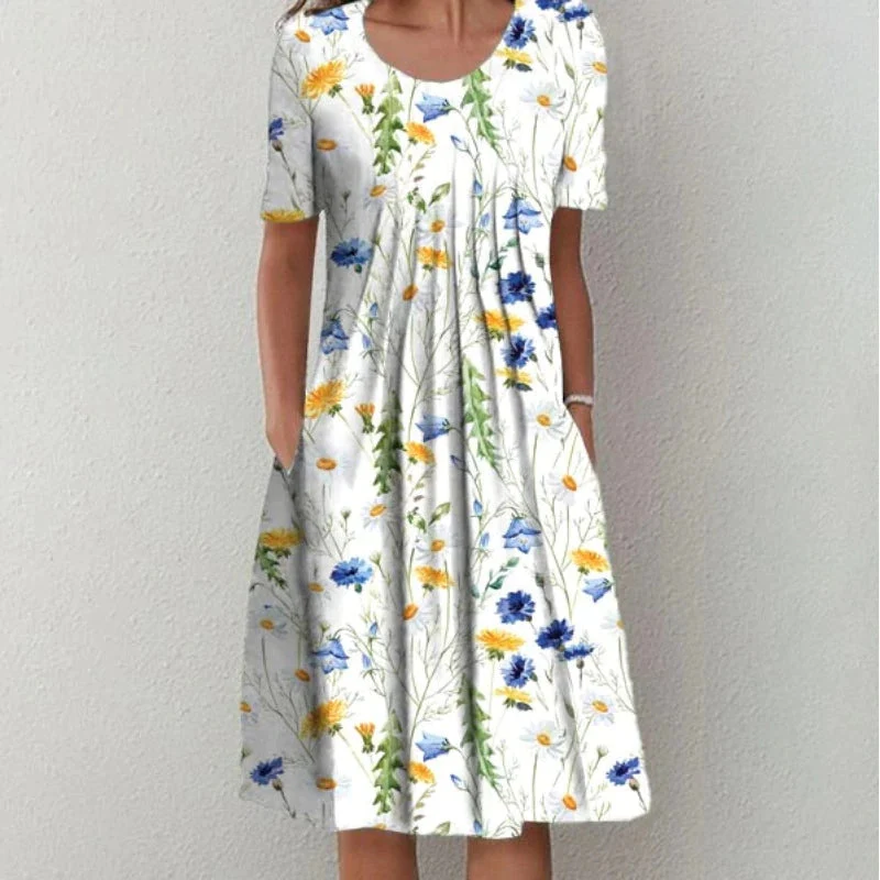 Gigi | Elegantes Blumenkleid für Damen – Midi-Kleid