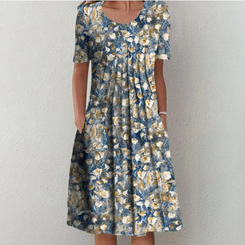 Gigi | Elegantes Blumenkleid für Damen – Midi-Kleid