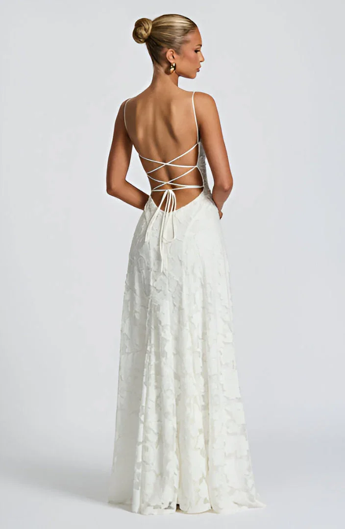Maxikleid für Damen mit Blumenmuster und Spaghettiträgern
