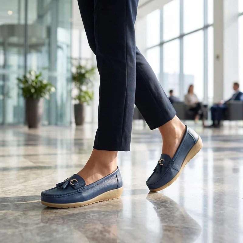 Orthopädische Leder-Loafer für Damen | Fußgewölbestütze