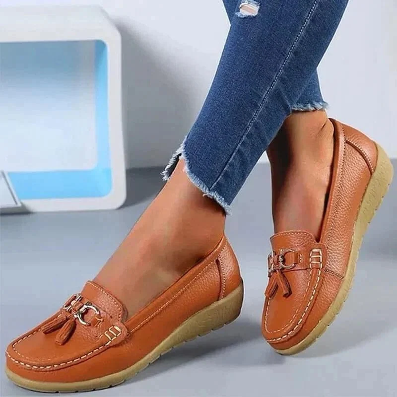 Orthopädische Leder-Loafer für Damen | Fußgewölbestütze