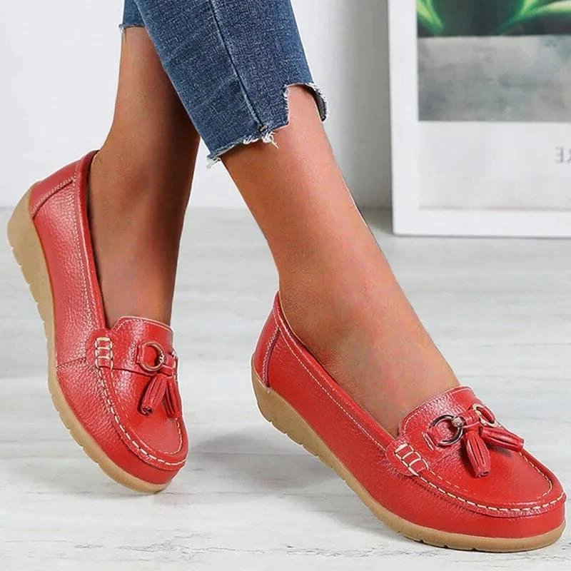 Orthopädische Leder-Loafer für Damen | Fußgewölbestütze