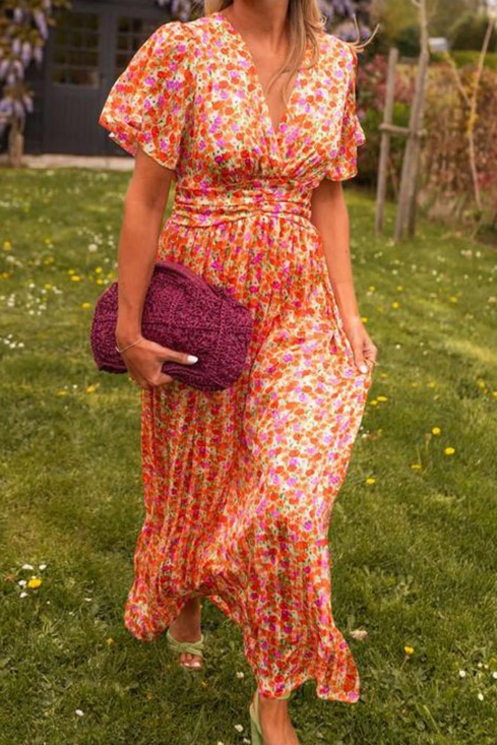 Capucine – Elegantes Langes Kleid Mit Blumen