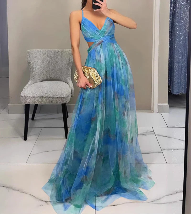 Dinushi - Elegantes Maxikleid Mit Blumenmuster