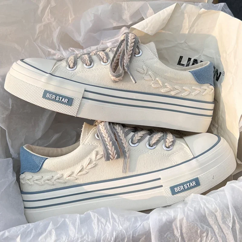 Mädchen-Sneaker aus Canvas mit klobiger Plateausohle | Dicke Sohle