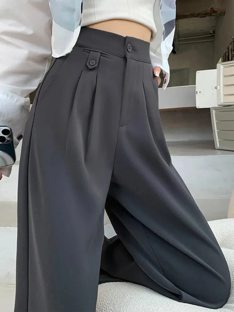 Damenhose mit hoher Taille und weitem Bein | Lockerer Schnitt