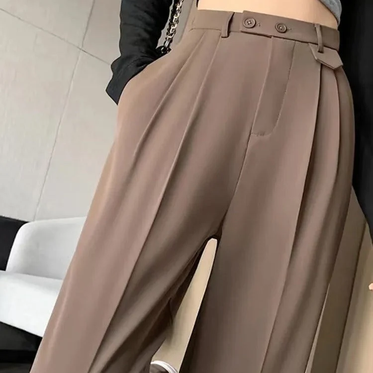 Damenhose mit hoher Taille und weitem Bein | Lockerer Schnitt