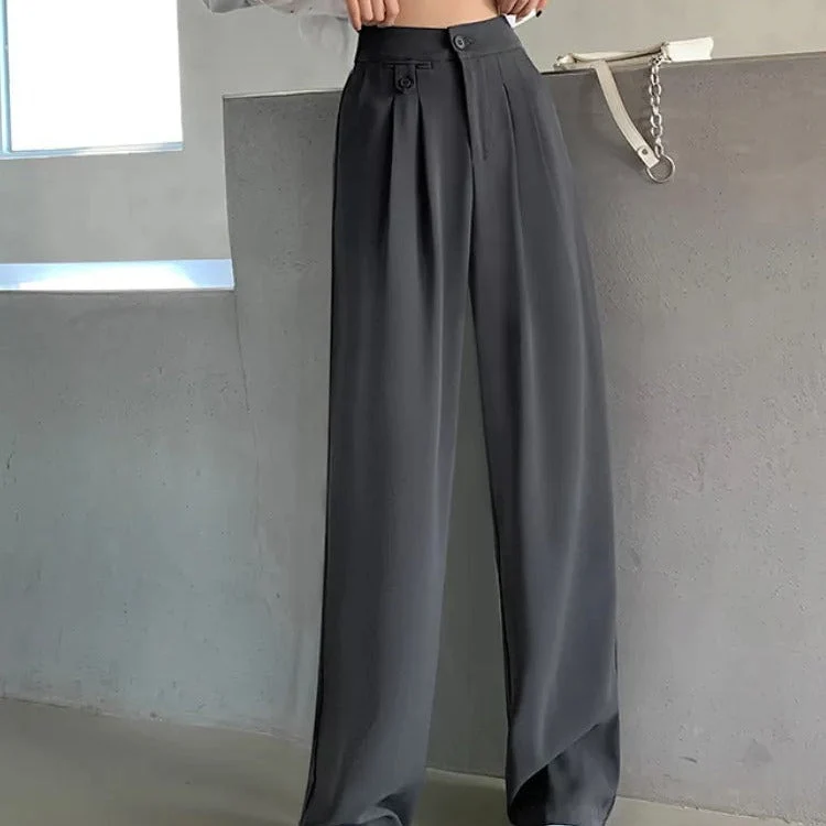 Damenhose mit hoher Taille und weitem Bein | Lockerer Schnitt