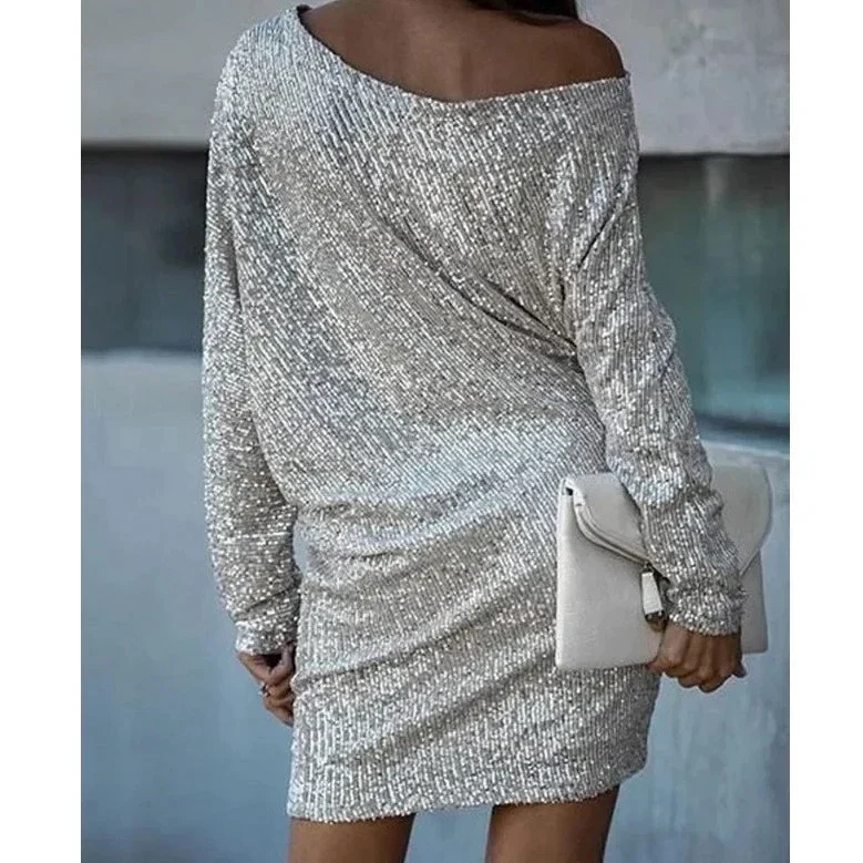 Damen-Partykleid aus Polyester mit Pailletten