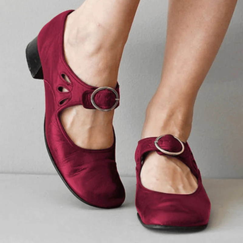 Damen-Sandalen aus PU-Leder zum Hineinschlüpfen