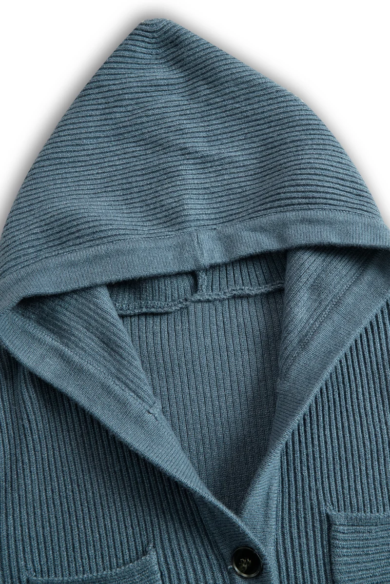 Damen-Strick-Maxikleid mit Kapuze