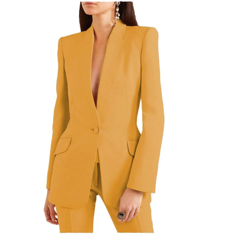 Zweiteiliges Damenkostüm aus Blazer mit fallendem Revers und Hose