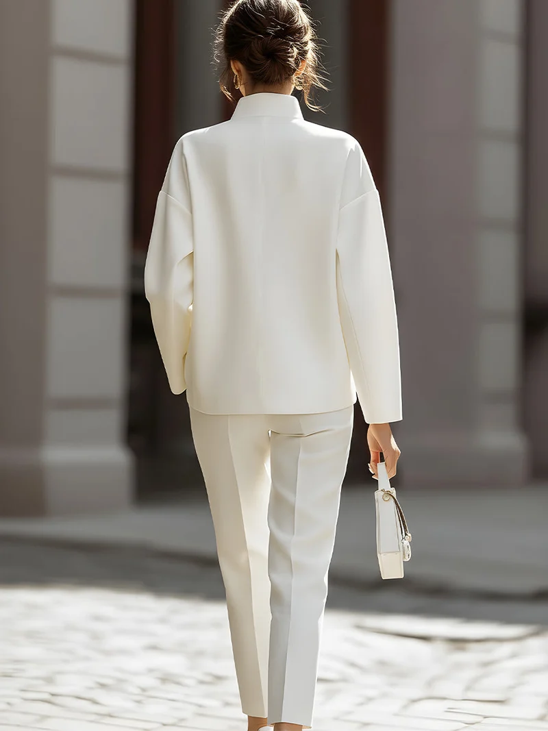 Zweiteiliges Set aus Oversize-Hemd und Hose für Damen