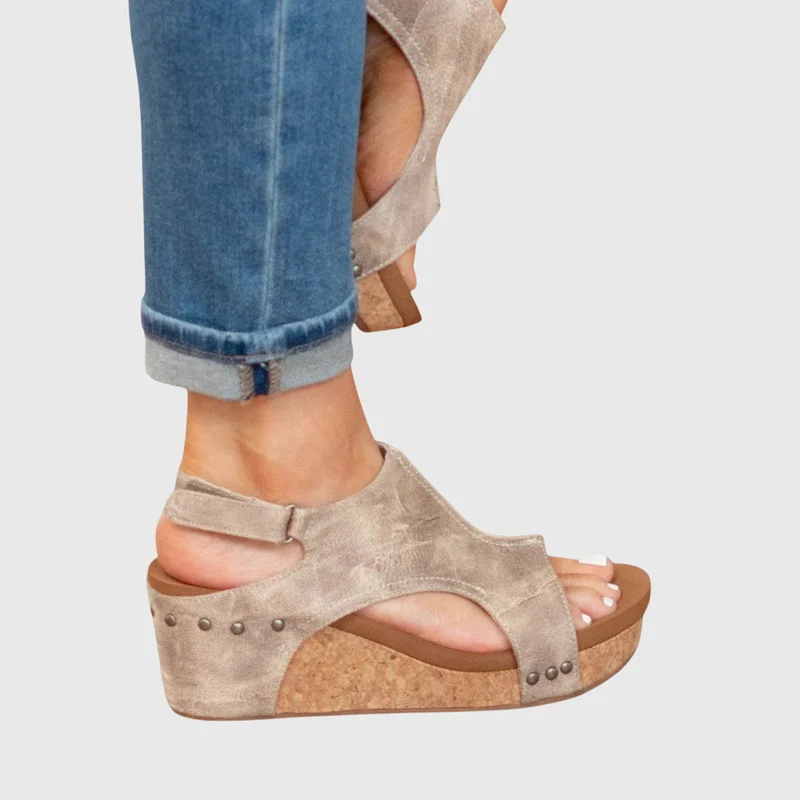 Orthopädische Keilsandalen für Damen | Schnalle