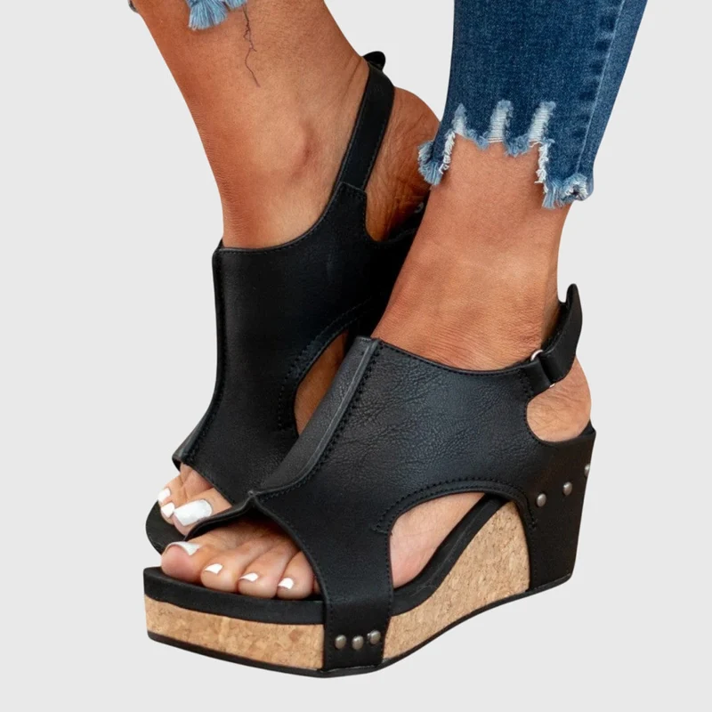 Orthopädische Keilsandalen für Damen | Schnalle