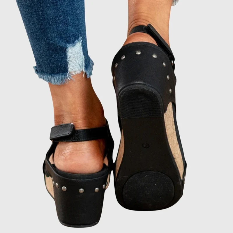 Orthopädische Keilsandalen für Damen | Schnalle