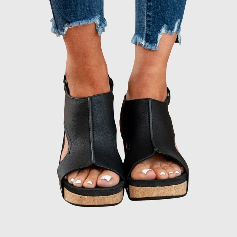 Orthopädische Keilsandalen für Damen | Schnalle