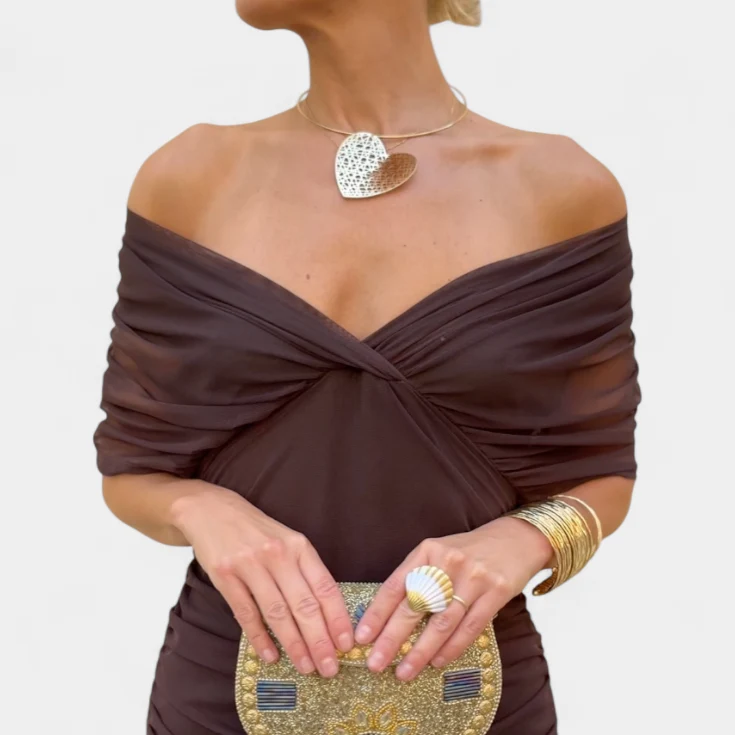 Damen-Maxikleid mit V-Ausschnitt und Blumenmuster