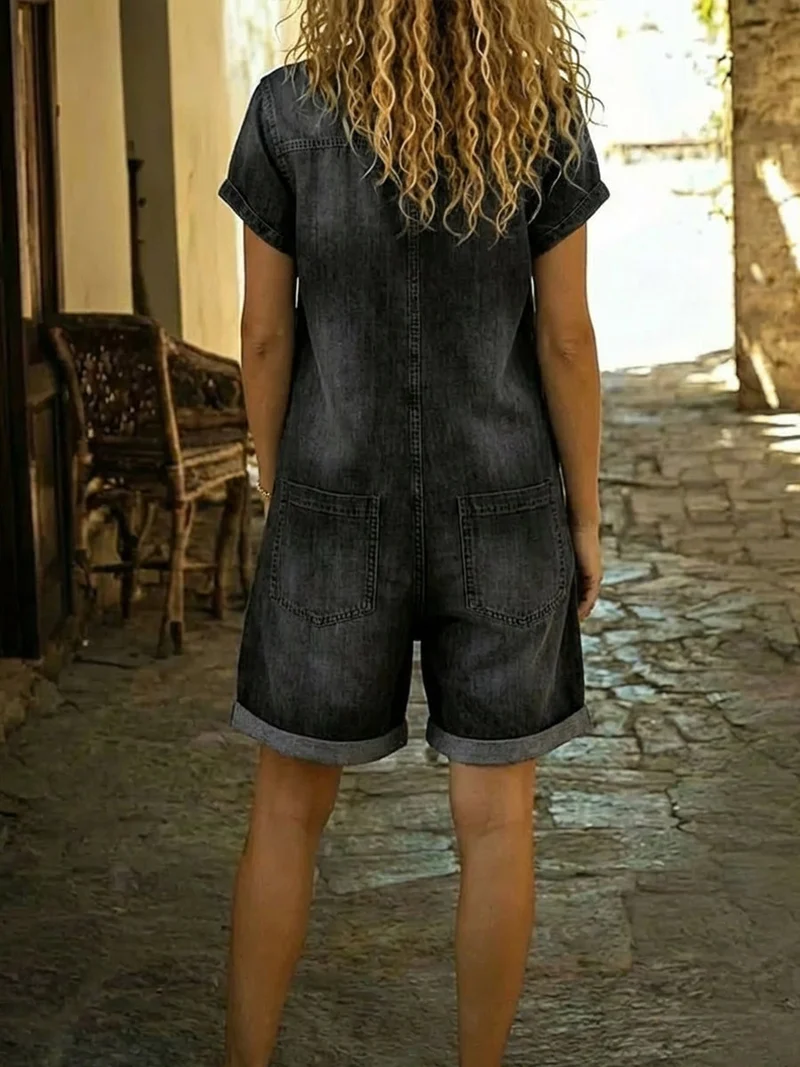 Damen-Jeans-Jumpsuit aus Baumwolle