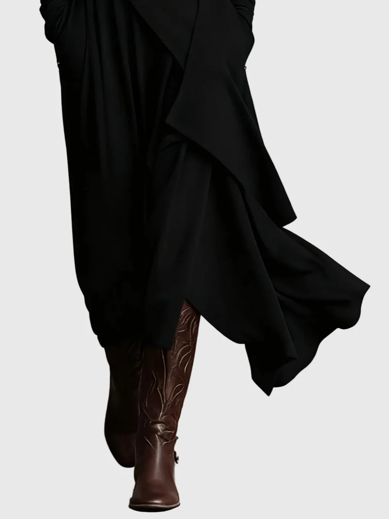 Svenja | Damen Maxi Faltenkleid – Plissee Maxikleid Faltend Elegant 2026