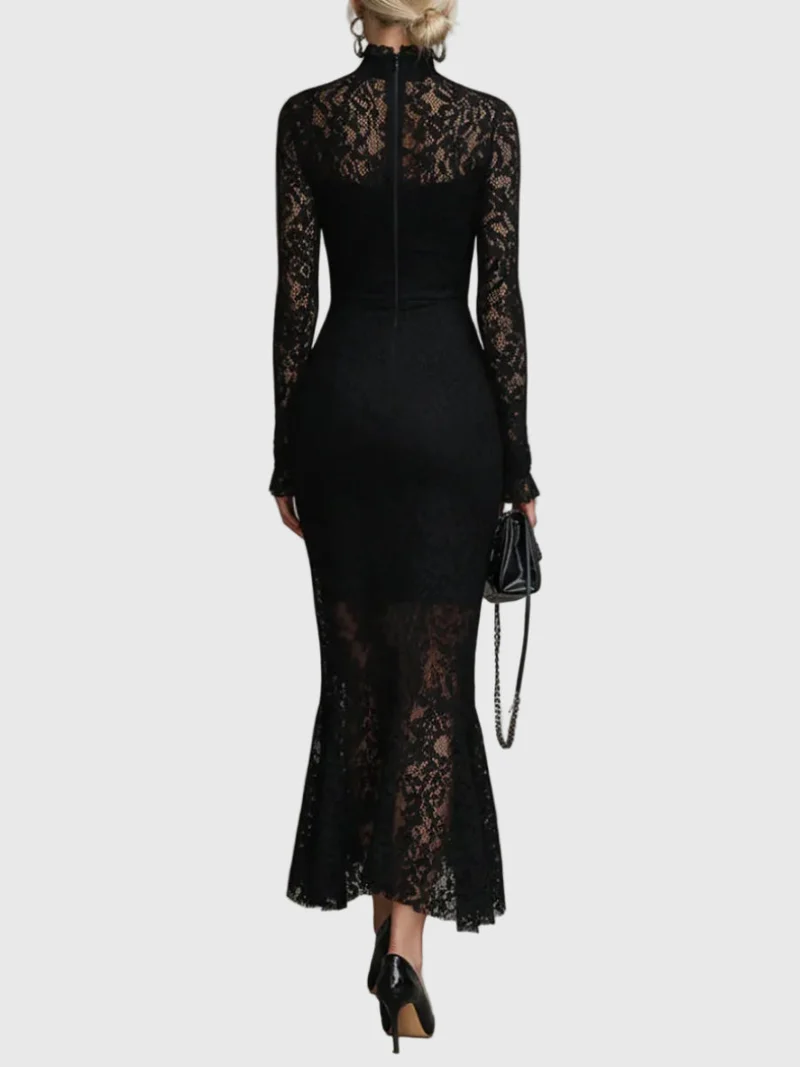 Nadine | Damen Spitzen Fischschwanz Maxikleid – Spitze Mermaid Maxi Elegant 2026