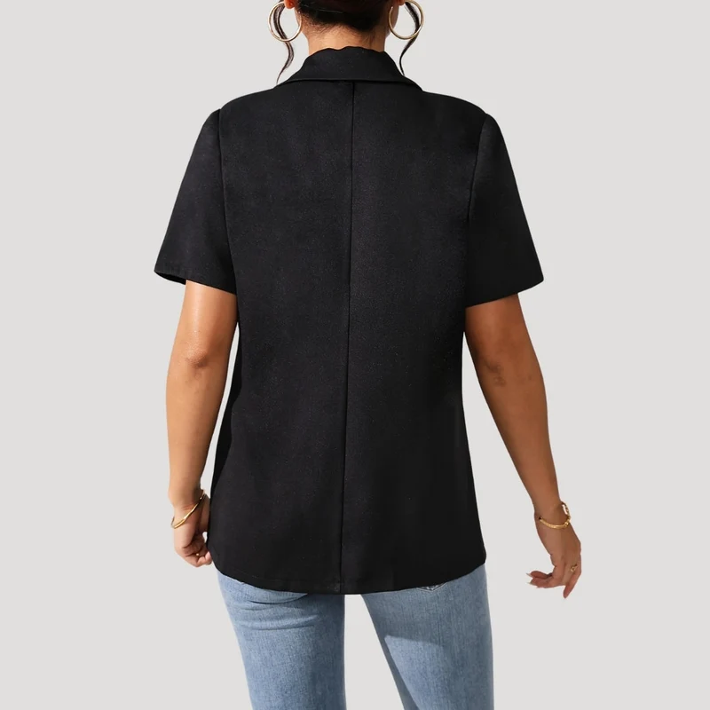 Damen-Blazer in Schwarz mit kurzen Ärmeln
