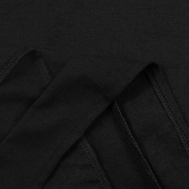 Damen-Midi-Kleid in Schwarz mit Spitzenärmeln