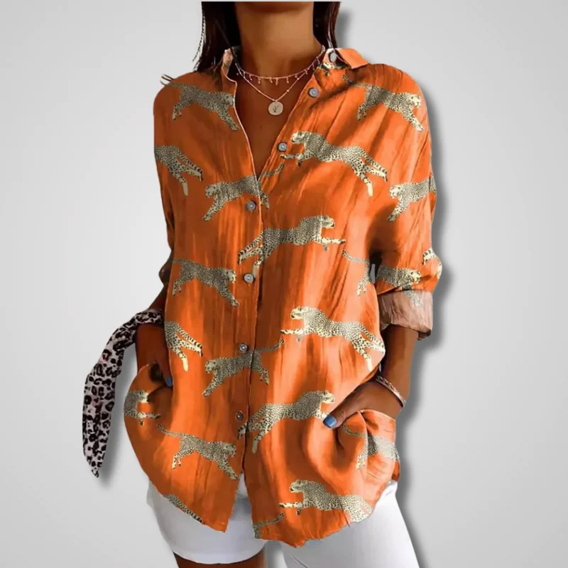 Karla | Damen Sommer Vintage Lässiges Hemd