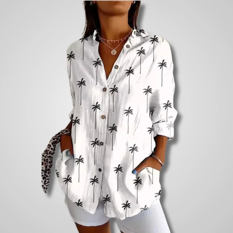 Karla | Damen Sommer Vintage Lässiges Hemd