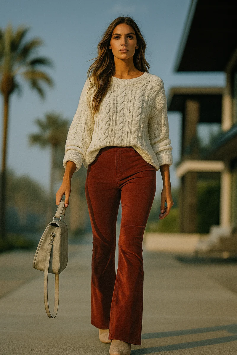 Cassidy | Damen Cord Schlaghose Retro Elegant Modern