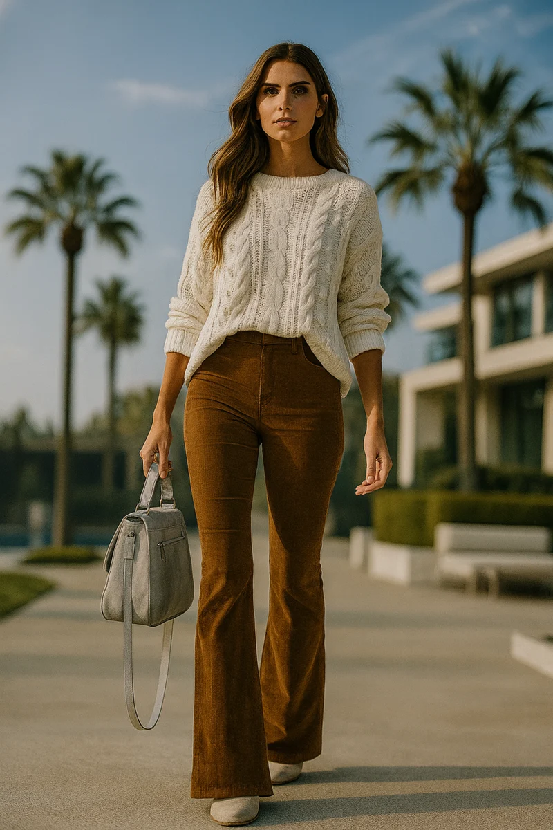 Cassidy | Damen Cord Schlaghose Retro Elegant Modern