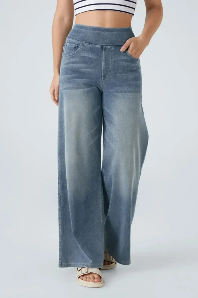 Evanna | Damen Hose Hohe Taille Hellblau Elegant Komfort