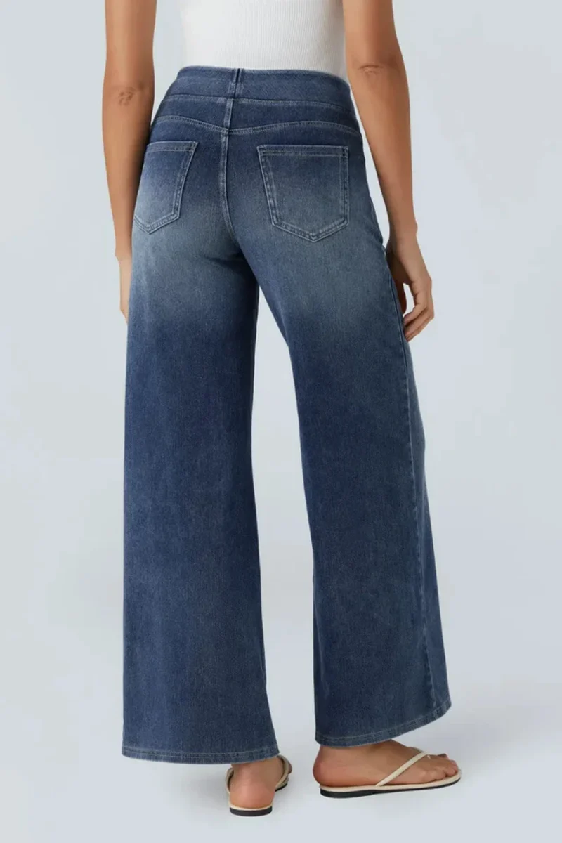 Evanna | Damen Hose Hohe Taille Dunkelblau Elegant Komfort
