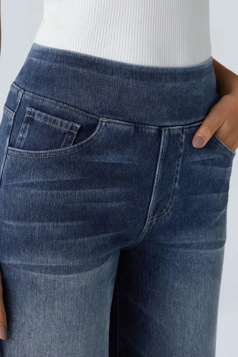 Evanna | Damen Hose Hohe Taille Dunkelblau Elegant Komfort