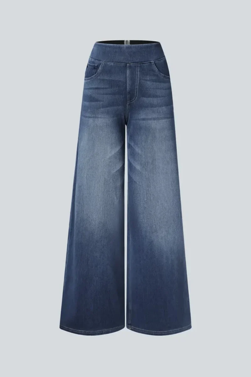 Evanna | Damen Hose Hohe Taille Dunkelblau Elegant Komfort