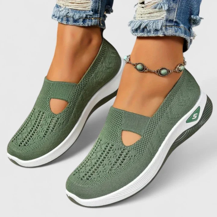 Regine | Damen Slip-On Atmungsaktive Mesh-Walking-Sneaker