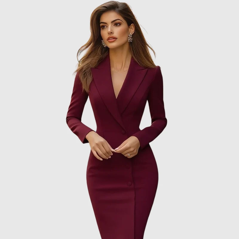 Tailliertes Midi-Kleid für Damen