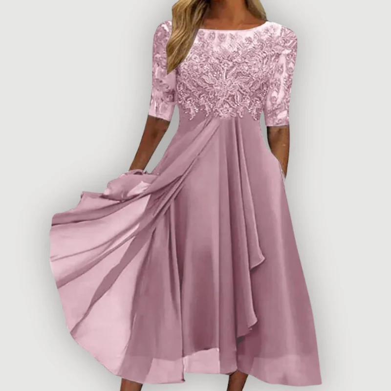 Pauline | Damen Elegantes Chiffonkleid – Chiffon Kleid Elegant Sommer 2026