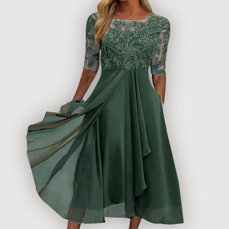 Pauline | Damen Elegantes Chiffonkleid – Chiffon Kleid Elegant Sommer 2026