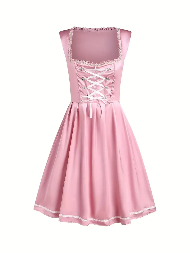 Anna | Damen Herbst Bayerisches Dirndlkleid mit Schnürung
